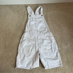 SALE! NWOT Gap Girls White Denim Jean Shortalls. Cut-offs, Distressed. Size: XL.